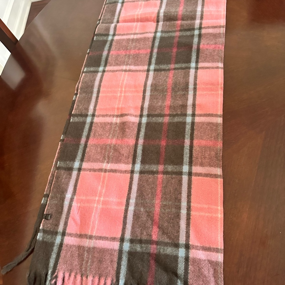 House of Tweed Plaid Pink and Brown Women's Scarf